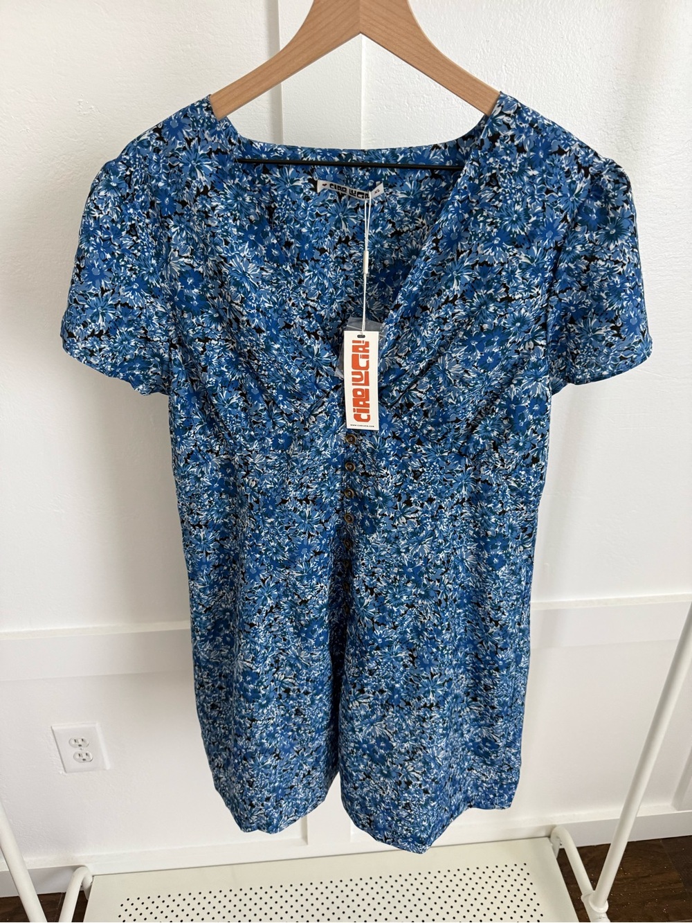 Ciao Lucia Fleurine Mini Dress Blue Floral